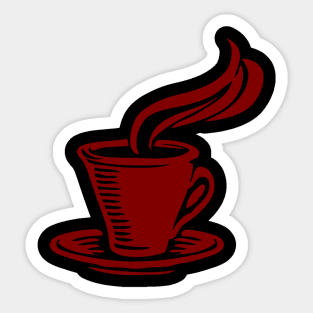 A cup of hot coffee Sticker